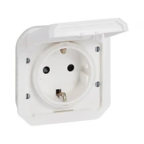 Розетка 2К+С з гвинтовими клемами механізм Білий IP55 IK08 069639L PLEXO LEGRAND