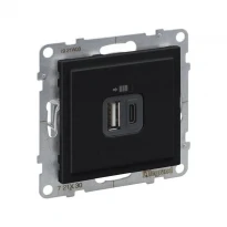 Розетка USB Тип А+C 12Вт+15Вт 5В чорний IK04 IP40 721430 Suno Legrand
