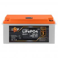 Акумулятор LP LiFePO4 24V (25,6V) 100Ah (2560Wh) (BMS 150/75А) пластик LCD для ДБЖ 22419 LogicPower