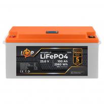 Аккумулятор LP LiFePO4 24V (25,6V) 100Ah (2560Wh) (BMS 200/100А) пластик LCD 22420 LogicPower