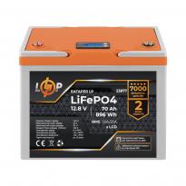 Аккумулятор LP LiFePO4 12,8V 70Ah (896Wh) (BMS 50A/25А) пластик LCD для ИБП 23877 LogicPower