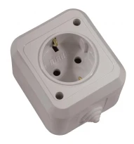 Розетка із заземленням ( IP 20) сіра 18108 вологозахисна серія IP44 Makel