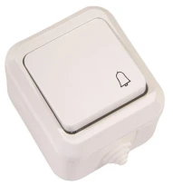 Кнопка дзвінка біла 18310 серія вологозахисна IP44 Makel