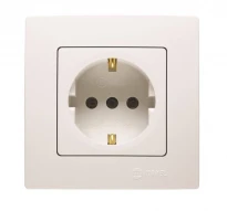 Розетка с заземлением белая 32001028 Lillium Natural Kare Makel