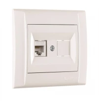Розетка компьютерная cat5+гнездо белая 42001035 Defne Makel