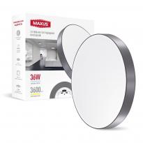 Светильник светодиодный 1-MSP-3641-SLG SP Ceiling 36W 4100K IP40 Circle Slim серый Maxus