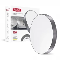 Светильник светодиодный 1-MSP-3641-SLG SP Ceiling 36W 4100K IP40 Circle Slim серый Maxus