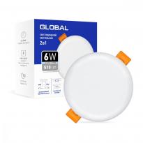Светодиодный светильник врезной-накладной SP 2in1 6W 4100K IP20 круг белый 1-GSP-0641-RS Global