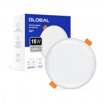 Светодиодный светильник врезной-накладной SP 2in1 15W 4100K IP20 круг белый 1-GSP-1541-RS Global