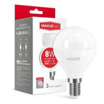 Светодиодная лампа 1-LED-5416-02 G45 E14 8W 4100K 220V Maxus