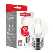 Светодиодная лампа Эдисона Filament 1-LED-546 G45 E27 4W 4100K 220V Maxus