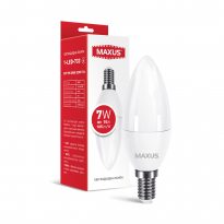 Світлодіодна лампа C37 7W 3000K 220V E14 1-LED-733 Maxus