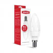 Светодиодная лампа C37 7W 3000K 220V E14 1-LED-733 Maxus