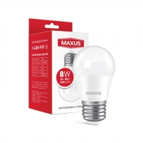 Светодиодная лампочка G45 8W 3000K 220V E27 1-LED-747 Maxus