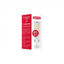Светодиодная лампа G9 4W 4100K 220V G9 1-LED-790 Maxus