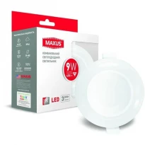 Встраиваемый LED светильник 1-MAX-01-3-SDL-09-C 9W 3100K/4100K Maxus