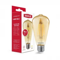 Светодиодная лампа филаментная ST64 FM 7W 2700K 220V E27 Golden 1-MFM-7064 Maxus