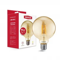 Светодиодная лампа филаментная G95 FM 7W 2700K 220V E27 Golden 1-MFM-7095 Maxus