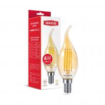Світлодіодна лампа філаментна C37 FM-T 4W 2700K 220V E14 Golden 1-MFM-731 Maxus