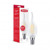 Світлодіодна лампа філаментна C37 FM-T 4W 4100K 220V E14 Frosted 1-MFM-732 Maxus