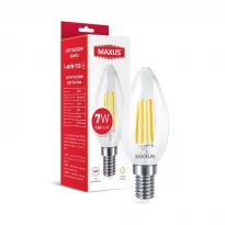 LED-лампочка филаментная C37 FM 7W 2700K 220V E14 Clear 1-MFM-733 Maxus