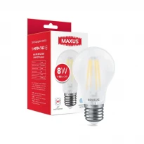 Лампа LED филаментная A60 FM 8W 4100K 220V E27 Frosted 1-MFM-762 Maxus