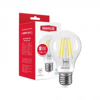 Светодиодная лампа филаментная A60 FM 8W 4100K 220V E27 Clear 1-MFM-763 Maxus