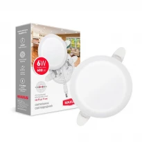 Светодиодный светильник врезной SP Adjustable 6W 4100K IP20 круг белый 1-MSP-0641-CA Maxus
