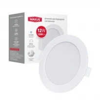Светодиодный светильник врезной RDL 12W 4100K IP44 круг белый 1-RDL-1241-IP Maxus