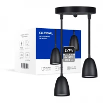 Світлодіодний підвісний світильник 2-GPL-11441-CW 14W 4100K круглий чорний Global