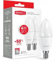 Світлодіодна лампа 2-LED-534-02 C37 E14 6W 4100K 220V (по 2 шт.) Maxus