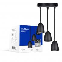 Светодиодный подвесной светильник 3-GPL-12141-CW 21W 4100K круглый черный Global