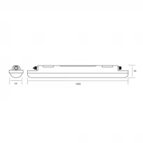 Светильник светодиодный линейный LINE BASIC PL 15-505 5000K IP65 1500мм серый MALN-BSCPL-15-505-GR Maxus