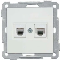 Механізм розетки RJ12+RJ45 категорії 5e UTP білий (21001390101) Daria (Candela) MUTLUSAN