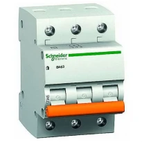 Автомат электропитания 6А 4,5kA 3 полюса тип C 11221 Домовой ВА63 Schneider Electric