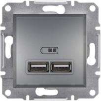 Механізм USB-розетки 2,1A 10,5W сталь EPH2700262 Schneider Electric Asfora