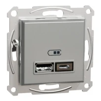 Розетка USB тип А+С 2.4А Asfora алюминий EPH2700361 Schneider Electric