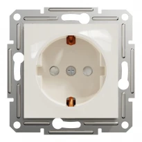 Розетка с заземлением с защитными шторками 16A кремовая EPH2970223 Schneider Electric Asfora