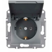Механизм розетки (2К+З) 16A с крышкой сталь EPH3100162 Schneider Electric Asfora