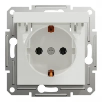 Розетка с заземлением с крышкой белая 16A EPH3170121 Schneider Electric Asfora