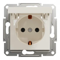 Розетка с заземлением с кремовой крышкой 16A EPH3170123 Schneider Electric Asfora
