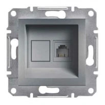 Механизм розетки телефонной RJ11 сталь EPH4100162 Schneider Electric Asfora
