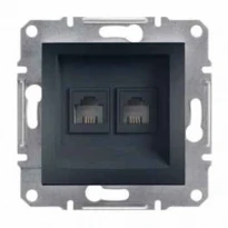 Механизм розетки телефонной RJ11 двойной антрацит EPH4200171 Schneider Electric Asfora