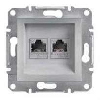 Механизм розетки компьютерной RJ45 категории 5e UTP двойной алюминий EPH4400161 Schneider Electric Asfora