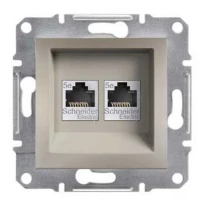 Механизм розетки компьютерной RJ45 категории 5e UTP двойной бронза EPH4400169 Schneider Electric Asfora