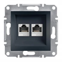 Механизм розетки компьютерной RJ45 категории 5e UTP двойной антрацит EPH4400171 Schneider Electric Asfora