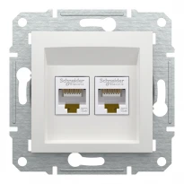 Розетка компьютерная RJ45 кат.5е UTP двойная белая EPH4470121 Schneider Electric Asfora