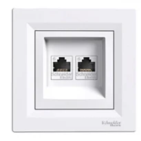 Розетка компьютерная RJ45 категории 6 UTP двойная белая EPH4800121 Schneider Electric Asfora