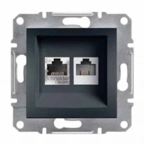 Механизм розетки информационной RJ11+RJ45 категории 5e UTP антрацит EPH4900171 Schneider Electric Asfora