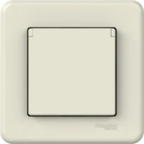 Розетка (2К+З) 16A с крышкой и шторками слоновая кость LNA3100223 Schneider Electric Leona